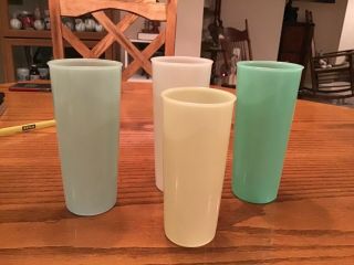 Vintage Tupperware Millionaire Line Pastel Drinking Cups Juice Tumblers Set Of 4