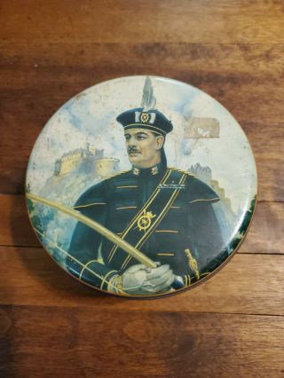 Vtg Metal Tin Gray Dunn Biscuits Manufacturers The Queens Scottish Archers
