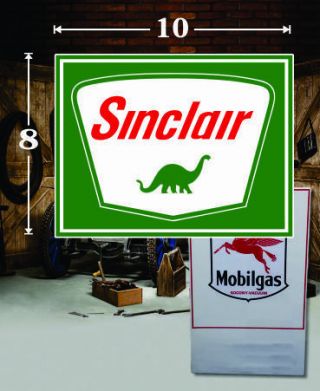 (1) 10 " X 8 " Sinclair Shield Gas Vinyl Decal Lubester Oil Pump Can Lubster