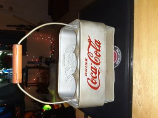 Vintage Coca Cola 6 - Pack Coke Bottle Carrier Aluminum Not In