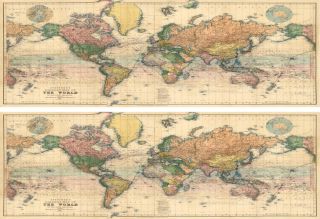 Vintage Map Of The World Edible Icing Sheet Ribbon Border X 2