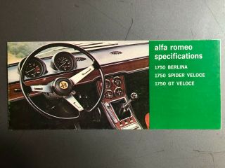 1968 - 1969 Alfa Romeo 1750 Family Showroom Advertising Sales Brochure Rare