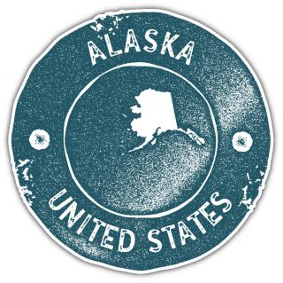 Alaska Usa State Map Vintage Emblem Car Bumper Sticker Decal " Sizes "