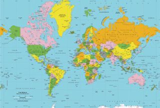 World Map Globe A4 Edible Icing Sheet