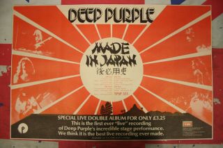 Deep Purple Made In Japan 1973 Colour Double Page Spread Advert/poster