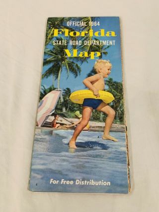 Vintage 1964 Florida Road Map