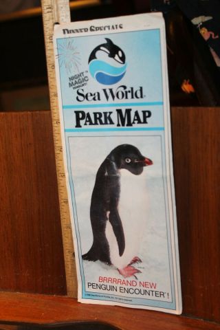 Vintage 1988 Sea World Park Map