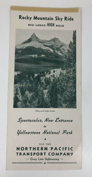 Vintage 1930’s Yellowstone Travel Brochure Northern Pacific Gray Line / Map