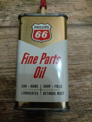 Phillips 66 Oil Can Handy Oiler " Fine Parts Oil " 1960 