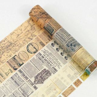 Design Vintage Map Ticket Washi Tape Adhesive Scrapbooking Ornament Masking M9b3