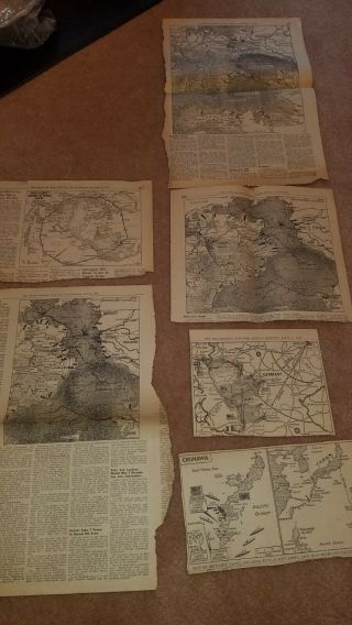Vintage Newspaper Clippings,  Maps,  World War Ii.  Wwii.  Nazi Germany.  1945