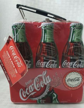 Nwt Vintage Coca Cola Bottle 6 Pack Collectors Tin (cherry Flavored Candy)