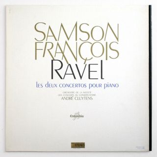 Saxf 836 Samson Francois & Cluytens Ravel Piano French 1962 Deluxe Stereo Lp