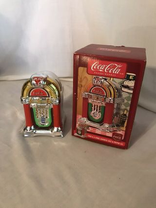 Vintage Gibson Coca Cola Jukebox Salt And Pepper Shaker W/box - Perfect