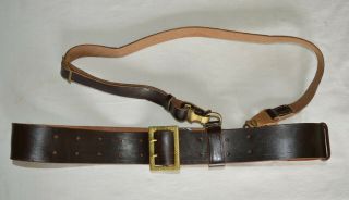 WW2 German type Officer Leather BELT 135 cm with Strap 2