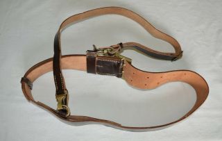 WW2 German type Officer Leather BELT 135 cm with Strap 3