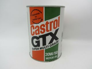 Vtg 1 Quart Castrol Gtx 20w - 50 Motor Engine Oil Cardboard Can