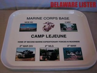 Us Military Usmc Marine Corps Base Camp Lejeune Dinner/lunch Serving Tray 14x18