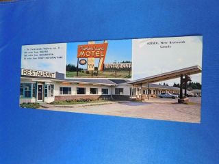 Panorama Postcard Timberland Motel Sussex Brunswick Restaurant Map Vintage