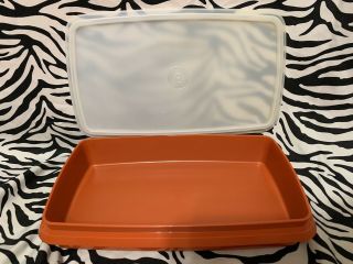Tupperware 816 Container W/ Lid Paprika Red Deli Lunch Meats Cheese Keeper