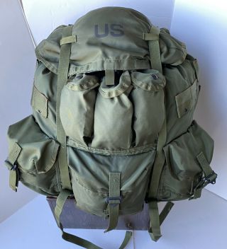 Us Army Alice Lc - 1 Combat Field Pack,  Large Od Backpack External Frame Very Good