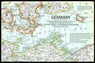 ⫸ 1959 - 6 June Vintage Map Germany East & West– National Geographic A1