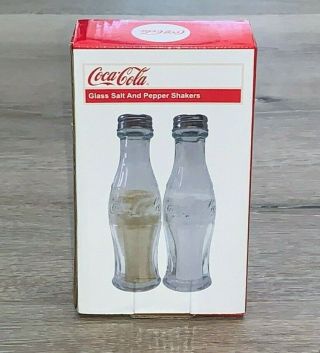 Vintage Retro Style Coca Cola Glass Coke Bottle Salt And Pepper Shakers Set