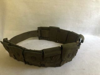 Authentic Vintage Wwii Ww 2 Us Army Military 10 Ammo Pouch Belt Combat
