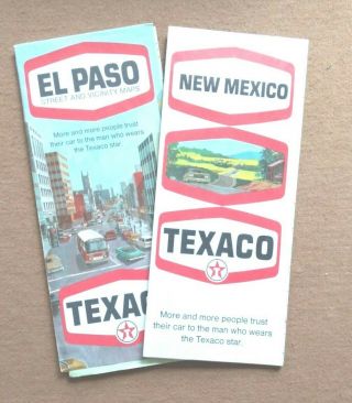 2 Vintage Texaco Oil Company Maps Mexico Elpaso L@@k Bid Now