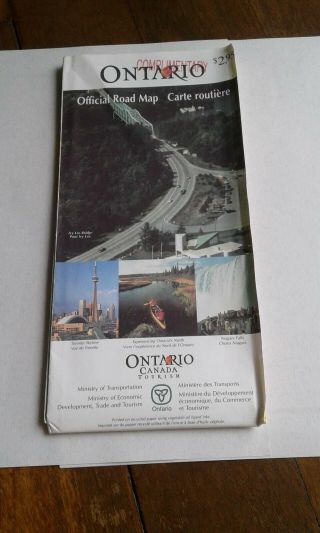 Vintage Official Road Map Of Ontario,  Canada.  Isbn 0 - 7778 - 4487 - 7,  1997