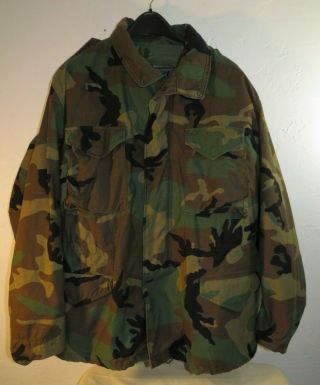 Us Army Military Bdu Field Jacket M - 65 Coat Woodland Camouflage Extra Large Reg