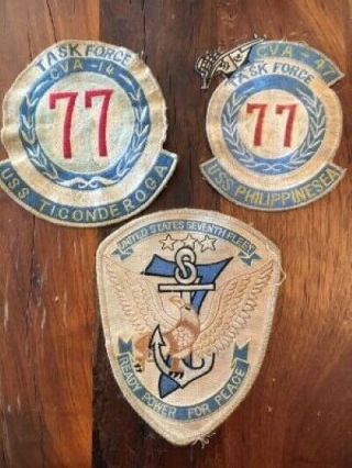 Us Navy Patches Task Force 77 Pacific Fleet - 3 Patches For One Price