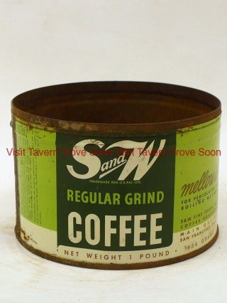 1940s S and W One Pound Coffee tin can San Francisco 2