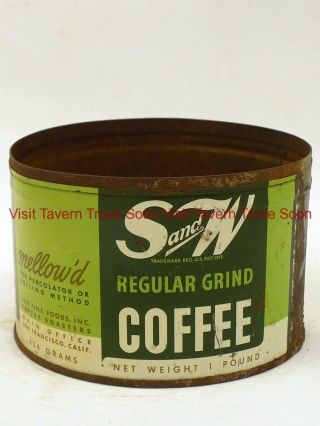 1940s S and W One Pound Coffee tin can San Francisco 3