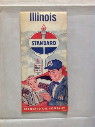 Vintage Standard Oil Co.  Illinois Road Map