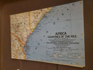 Vintage Africa Countries Of The Nile Map National Geographic October 1963