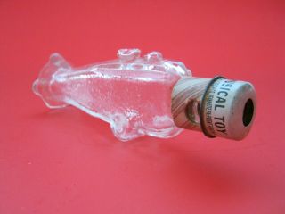 Vintage Clear Glass Candy Container Musical Toy Airplane