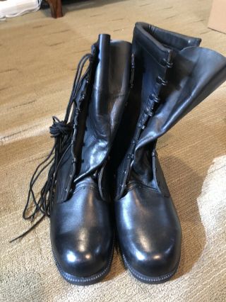 Vintage Ro Search Military Black Leather Combat Boots Mens 12r Usa Unworn 1992