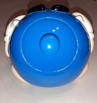 M&M ' s Blue Ceramic Candy /Cookie Jar w/Lid Galerie 2002 EUC 2