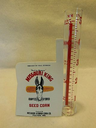 Vintage Missouri King Seed Corn Rain Gauge Missouri Hybrid Corn Co Fulton Mo