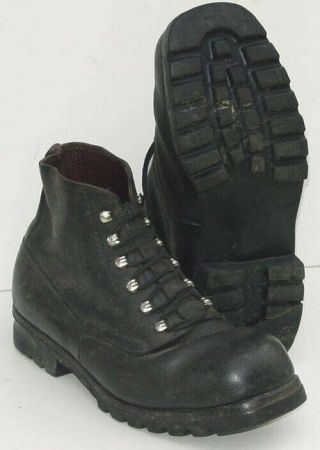 Swiss Army Miitary Mountain Steel Toe Work/hikikng Boots Black Leather Size 9