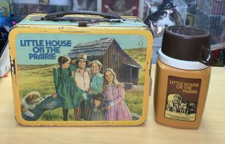 Little House On The Prairie Vintage Metal Lunchbox With Thermos 1978