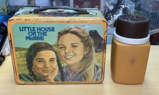 Little House On The Prairie Vintage Metal Lunchbox with Thermos 1978 2