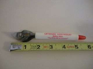 Vintage Advertising Can Bottle Opener Leversee Chevrolet - Gobles,  Michigan