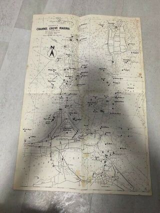Vintage Lake Erie Islands Walleye Fishing Channel Grove Marina Map 4