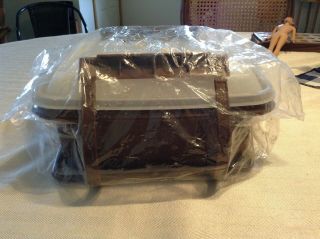 Tupperware Pack N Carry Lunch Box Brown Vintage in Plastic 2