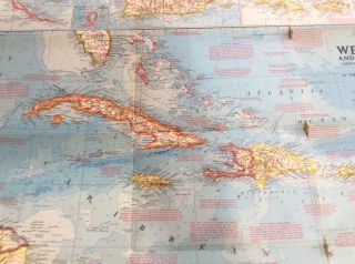 1970 Vintage National Geographic ' s Map of The West Indies 26 
