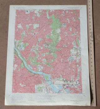 Vintage 1965 Us Geological Survey Map Washington West Dc Md Va