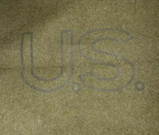Marked U.  S. ,  Army Wool Blanket & Tagged,  66” X 84”