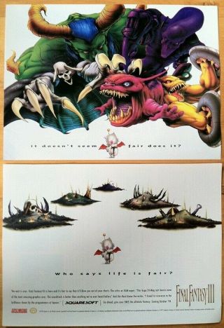 Final Fantasy 3 Poster Ad Print Nintendo Snes Retro